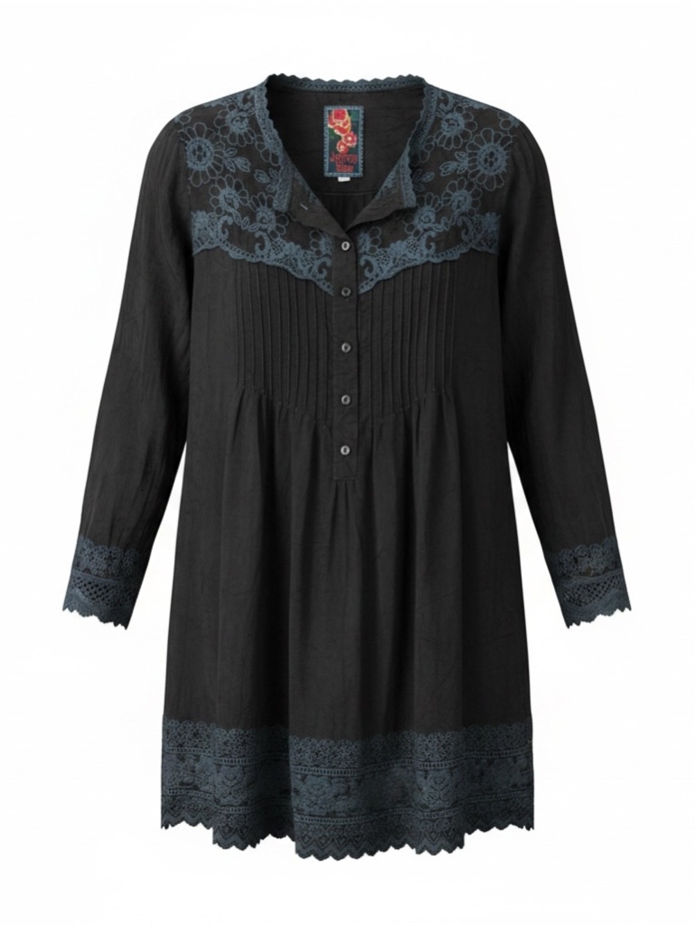 Johnny Was‎ Navy Blue Tunic with Blue Trim